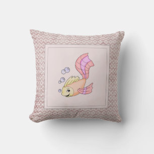 Modernes Baby für Kinder Fisch pink Kissen