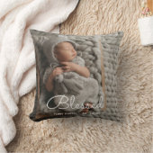 MODERNES Baby-Geburts-Foto-Andenken-Kissen Kissen (Decke)