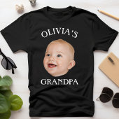 Modernes Baby-Gesicht Personalisiert-Kind-Foto Opa T-Shirt