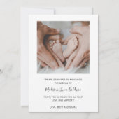 Modernes Baby Girl Foto Elegante Geburt Ankündigung (Rückseite)