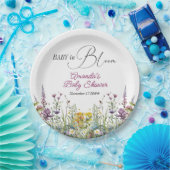 Modernes Baby in Bloom Wildblume Blumenkinderdusch Pappteller (Party)