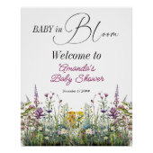 Modernes Baby in Bloom Wildblume Blumenkinderdusch Poster (Vorderseite)