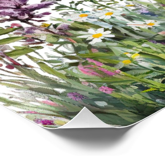 Modernes Baby in Bloom Wildblume Blumenkinderdusch Poster (Ecke)