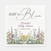 Modernes Baby in Bloom Wildblume Blumenkinderdusch Serviette (Vorderseite)