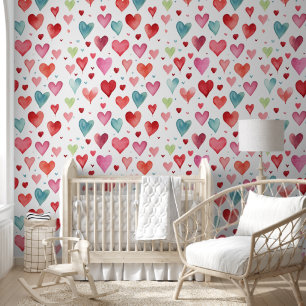 Modernes Baby Kinderzimmer Herzmuster Tapete