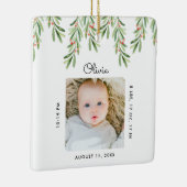 Modernes Baby Name & Geburtsstat Foto Keepake Keramikornament (Rechts)