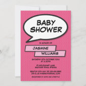 Modernes Baby Shower Fun Foto Baby Girl Pink Einladung (Vorderseite)