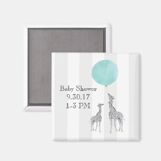 Modernes Baby Shower Magnet (Junge) (Vorderseite/Rückseite)
