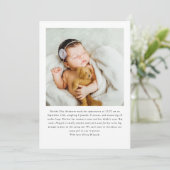 Modernes Baby Zwei Fotos Einführung Geburt Ankündigung (Stehend Vorderseite)