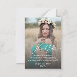 Modernes Babydusche Foto Vielen Dank Mitteilungskarte