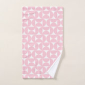Modernes Babypink und Weißes Muster aus dem Mittel Badhandtuch Set (Handtuch)