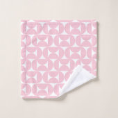 Modernes Babypink und Weißes Muster aus dem Mittel Badhandtuch Set (Waschlappen)