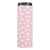 Modernes Babypink und Weißes Muster aus dem Mittel Thermosbecher (Rückseite)