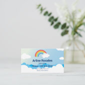 Modernes Babysitting | Blue Sky Babysitter Visitenkarte (Stehend Vorderseite)