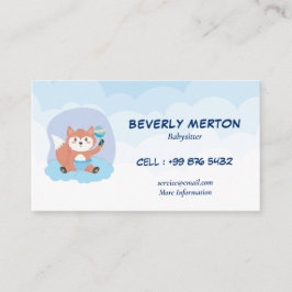 Modernes Babysitting | Fox Babysitter Visitenkarte