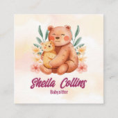 Modernes Babysitting | Nanny Bar Quadratische Visitenkarte (Vorderseite)