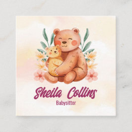 Modernes Babysitting | Nanny Bar Quadratische Visitenkarte