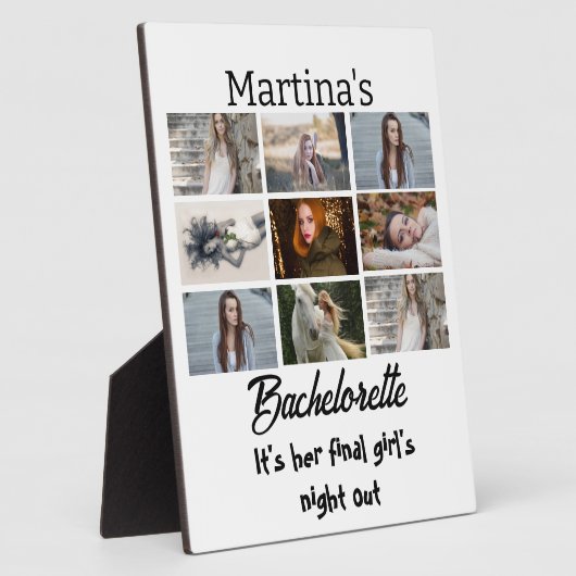 Modernes Bachelorette personalisiert 9 Fotomateria Fotoplatte (Seite)
