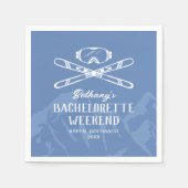 Modernes Bachelorette Skifahren Serviette (Vorderseite)