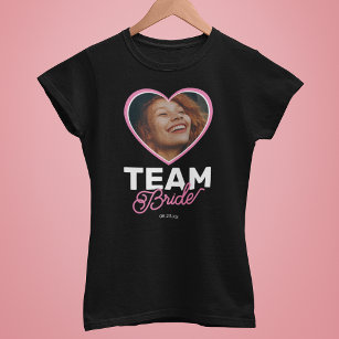 Modernes Bachelorette Team Bride Heart Foto T-Shirt