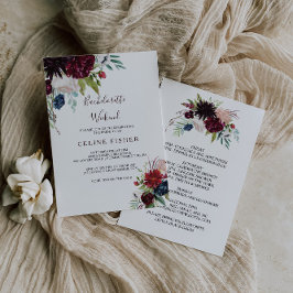 Modernes Bachelorette Weekend der Marine Burgund Einladung