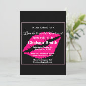 Modernes Bachelorette Wochenende - Schwarzes Meer Einladung (Stehend Vorderseite)