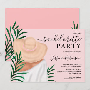 Modernes Bachelorette zur Modellierung tropischer Einladung