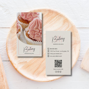 Modernes Bäckerei-Monogramm-Logo QR-Code Visitenkarte