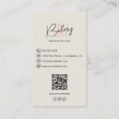 Modernes Bäckerei-Monogramm-Logo QR-Code Visitenkarte (Rückseite)