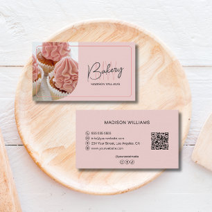 Modernes Bäckerei-Monogramm-Logo QR-Konditor Visitenkarte