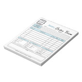 Modernes Bäckereicafé Blaue Bestellformular Notizblock (Rotiert)