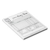 Modernes Bäckereicafé Gray Order Form Notepad Notizblock (angewinkelt)