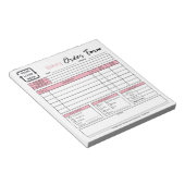 Modernes Bäckereicafé Pink Bestellformular Notepad Notizblock (angewinkelt)