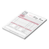 Modernes Bäckereicafé Pink Bestellformular Notepad Notizblock (Rotiert)
