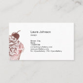 Modernes Bäckereigeschäft Cupcake Koch Catering Sü Visitenkarte (Rückseite)