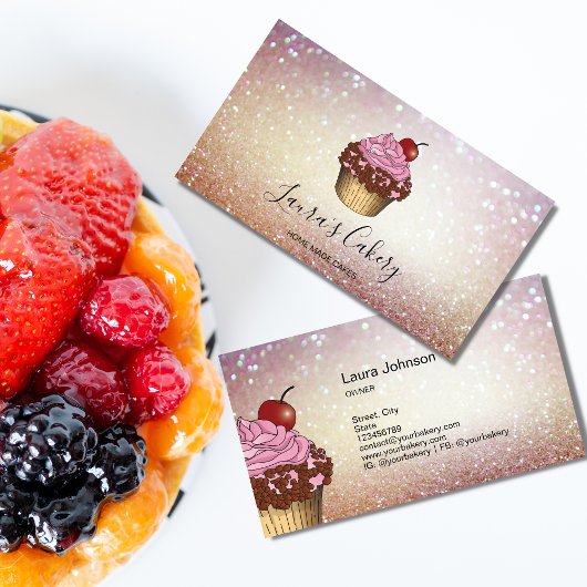 Modernes Bäckereigeschäft Cupcake Koch Catering Sü Visitenkarte