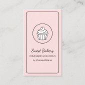 Modernes Backwaren-Cupcake-Logo QR-Code Rosa Visitenkarte (Vorderseite)