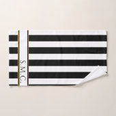 Modernes Bad mit Schwarz-weißen Streifen Badhandtuch Set (Handtuch)