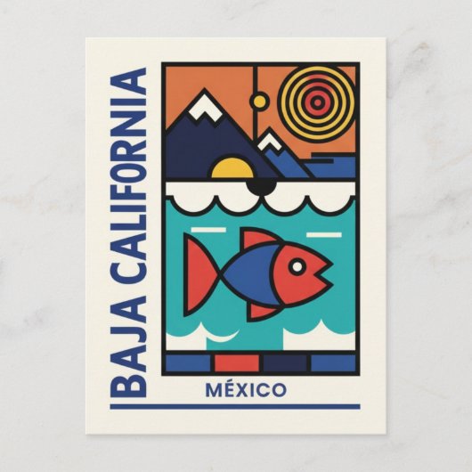 Modernes Baja California Postkarte (Vorderseite)