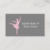 Modernes Ballerina Ballett- und Tanzstudio Grau Visitenkarte (Vorderseite)
