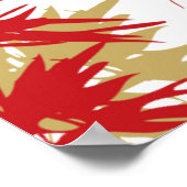 Modernes Bambus Verlasse Chinesische Hochzeitstabe Poster (Ecke)