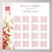 Modernes Bambus Verlasse Chinesische Hochzeitstabe Poster (Vorne)