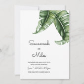 Modernes Banana Leaf Hochzeitseinladungen des Mitt Einladung (Vorderseite)