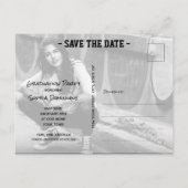 Modernes Banner Abschluss Foto Save the Date Postkarte (Rückseite)