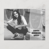 Modernes Banner Abschluss Foto Save the Date Postkarte (Vorderseite)