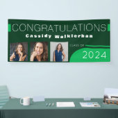 Modernes Banner für den grünen Foto Abschluss (Messe)