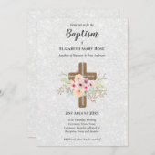 Modernes BAPTISM Christening Bautizo INVITE FLORAL Einladung (Vorne/Hinten)