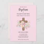 Modernes BAPTISM Christening Bautizo INVITE FLORAL Einladung (Vorne/Hinten)