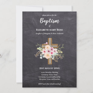 Modernes BAPTISM Christening Bautizo INVITE FLORAL Einladung