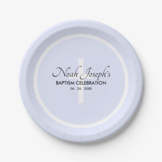 Modernes BAPTISM Event Paper Party Plate Pappteller (Vorderseite)